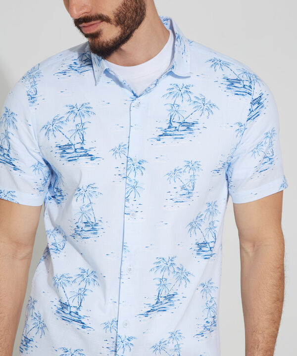 Camisa Manga Corta Estampada Slim Fit