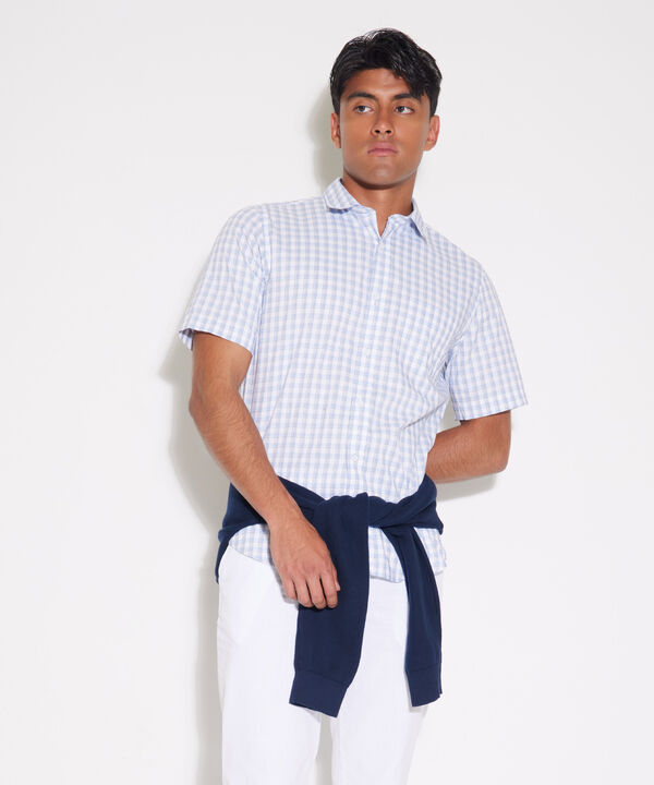 Camisa Manga Corta a Cuadros image number null