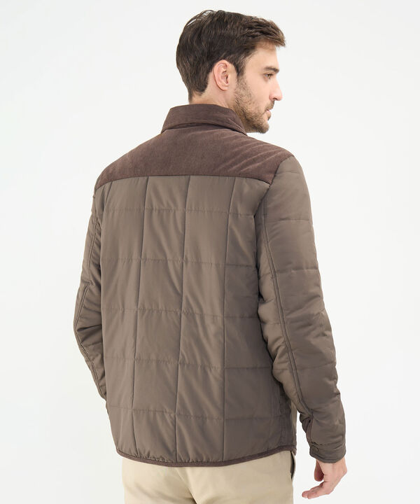 Chaqueta Acolchada Con Detalles En Pana