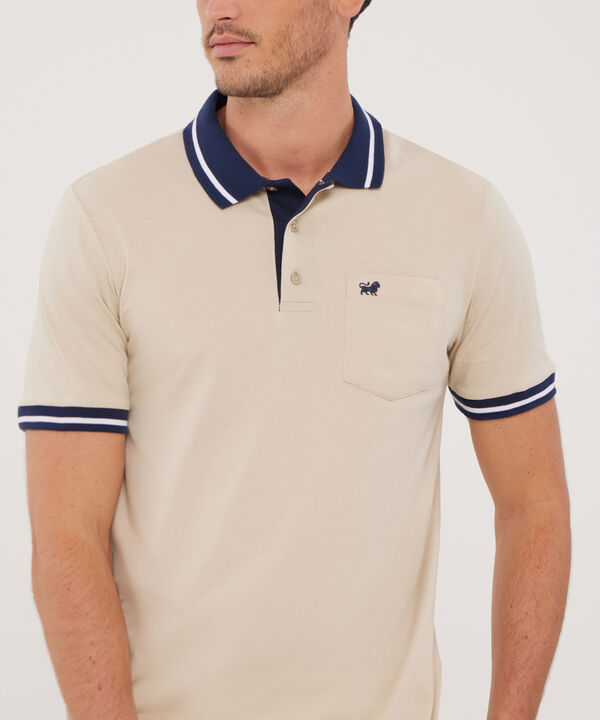 Polo Cuello Y Puños Tejidos, Jersey Unicolor, Regular ­Fit Con Bolsillo, Magia En El Caribe Linea Moda