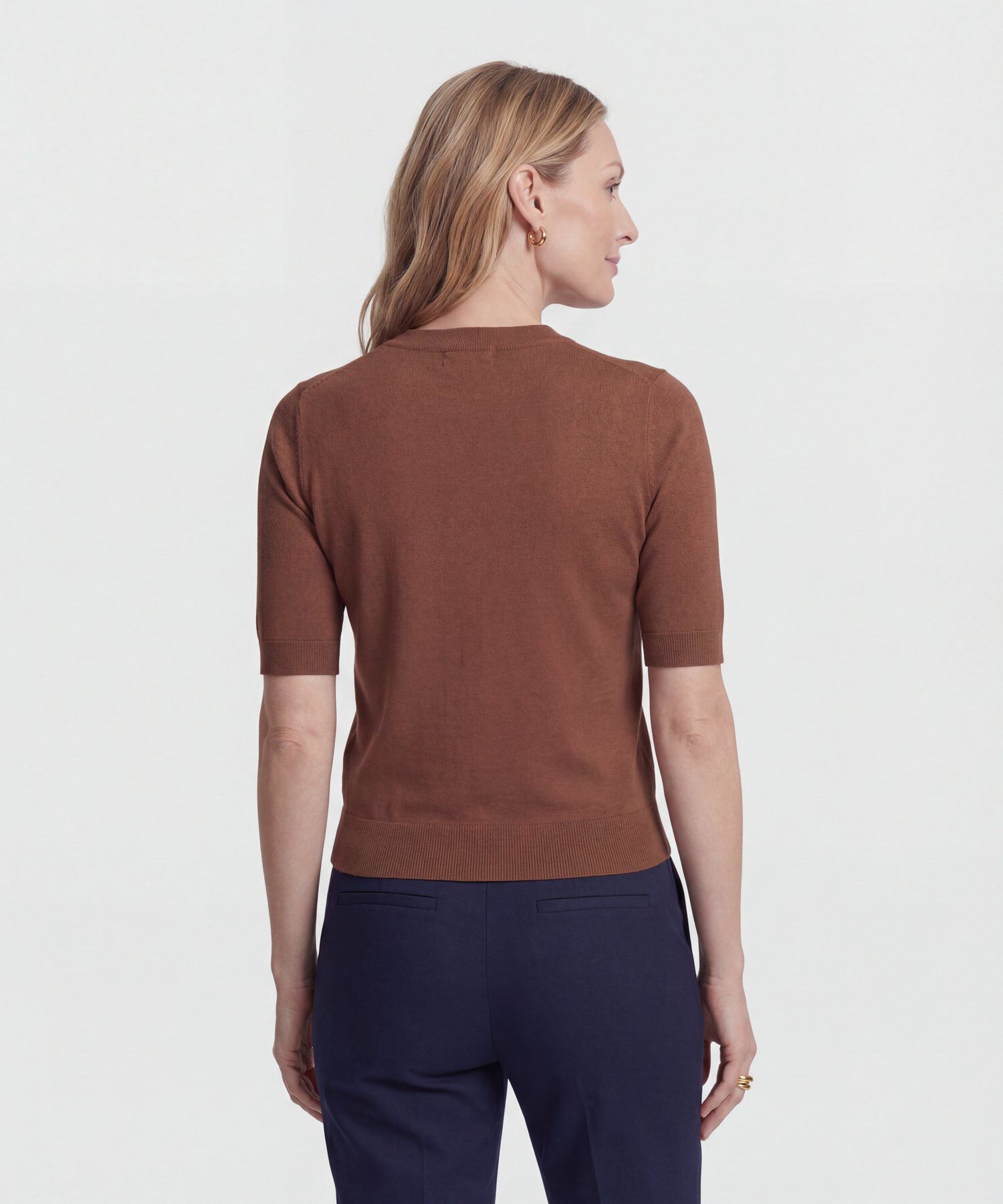 Camiseta de Punto Manga Corta para Mujer