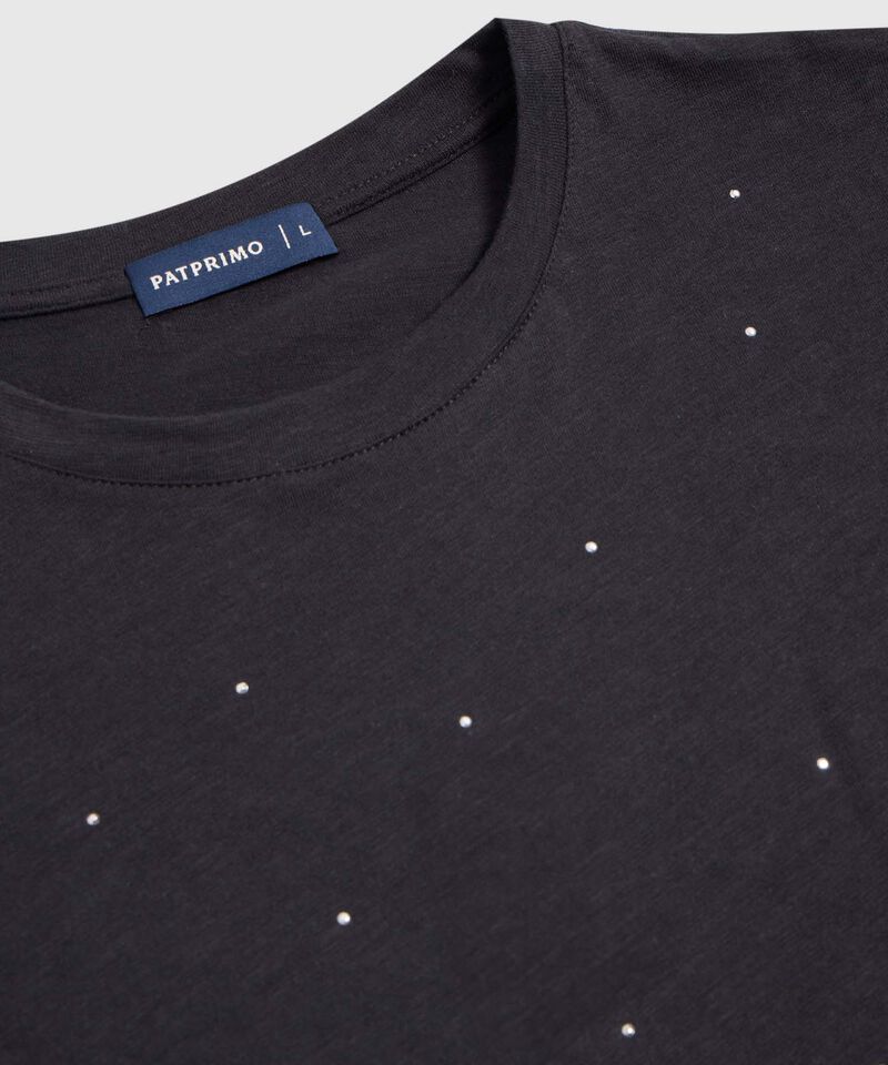 Camiseta Detalle Aplicaciones Casual Mujer