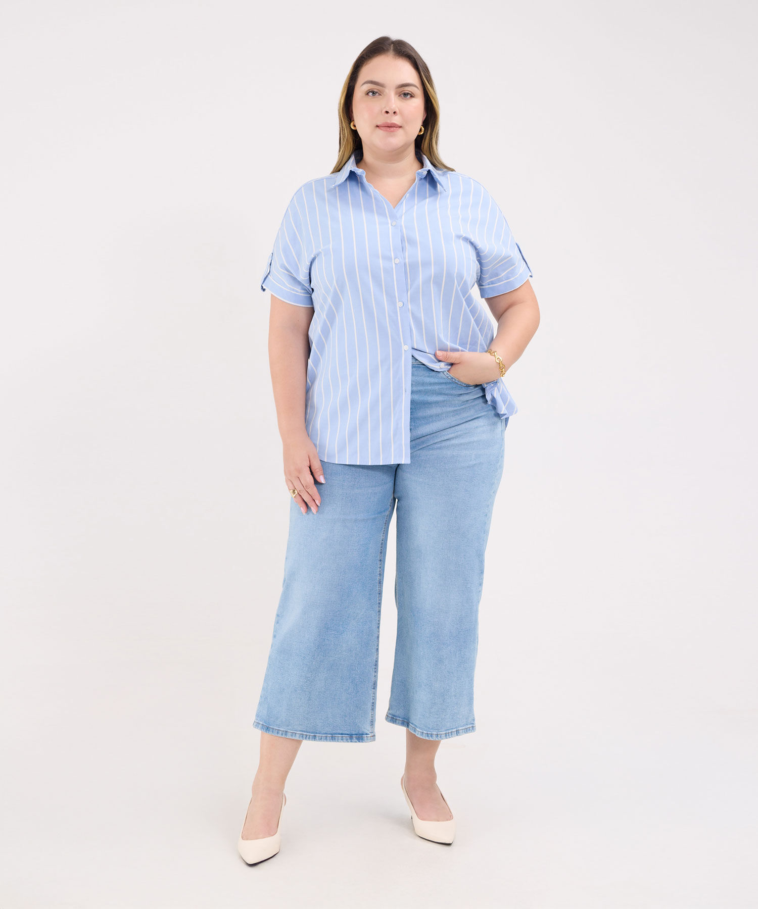 Jeans Culotte Tono Claro