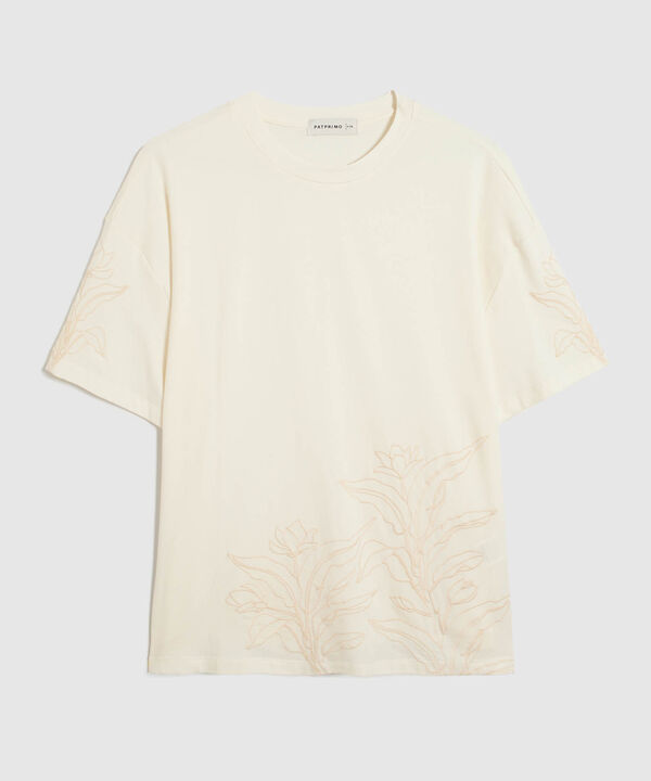 Camiseta con Bordado Floral image number null