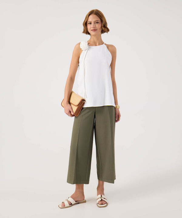 Pantalon culotte unicolor para mujer image number null