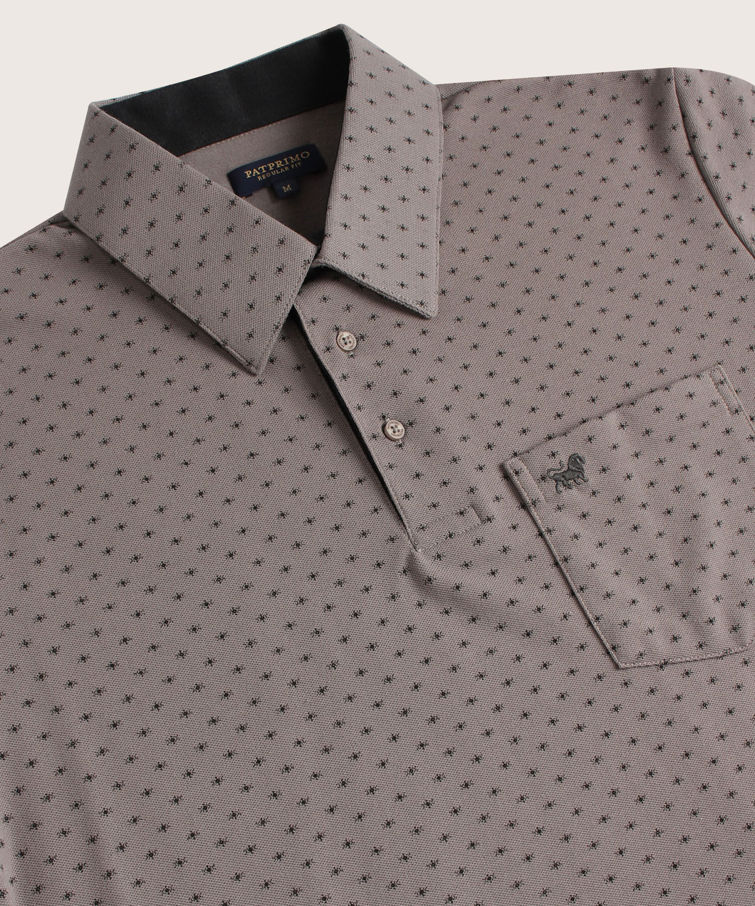 Polo Estampada Cuello Duro