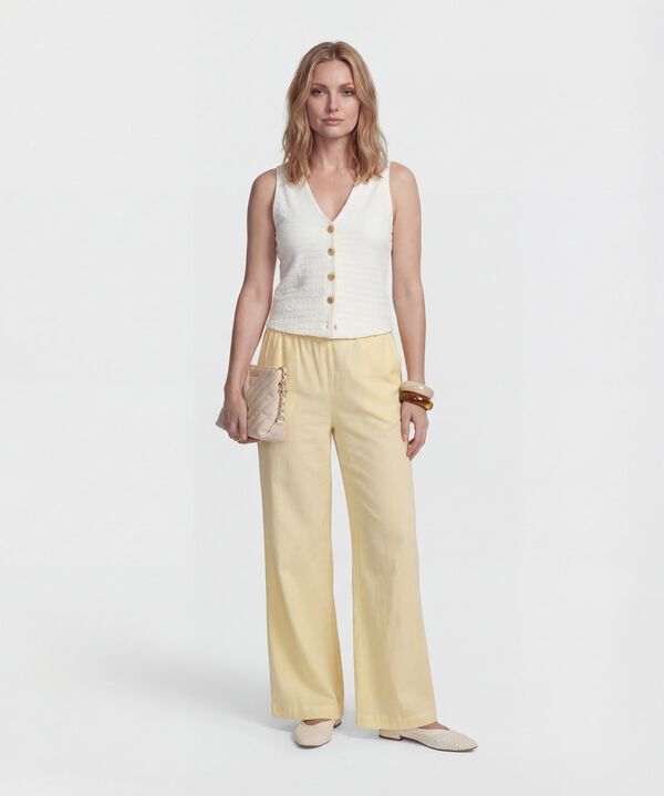 Pantal&oacute;n Fluido con Cintura El&aacute;stica para Mujer