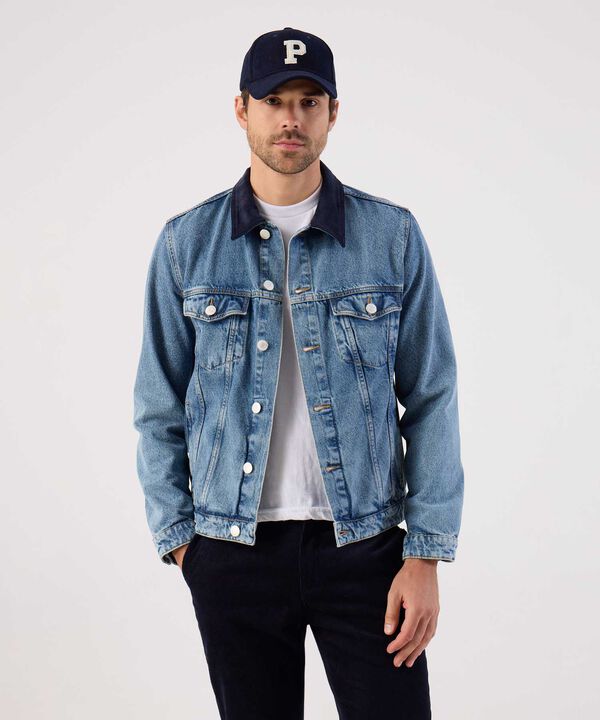 Chaqueta Denim Con Cuello En Contraste