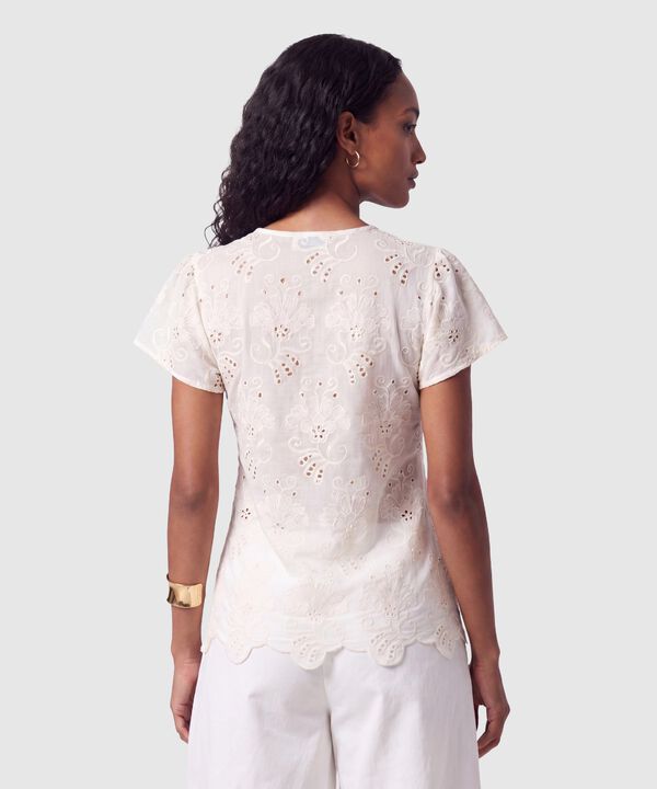Blusa Con Escote V Y Manga Corta Para Mujer