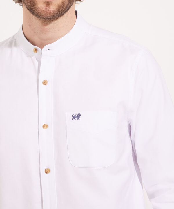 Camisa Cuello Neru Unicolor Con Coderas