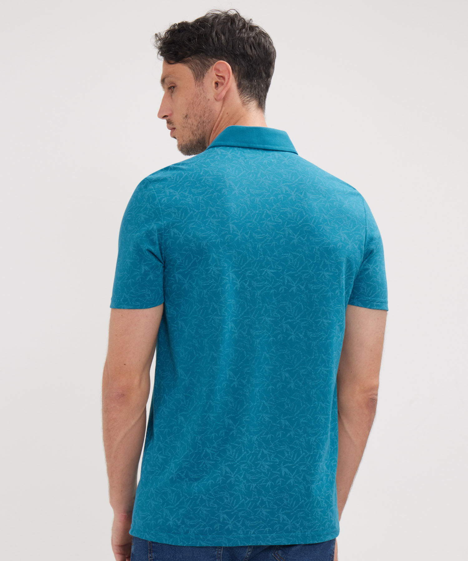 Polo Estampada Cuello Maquina