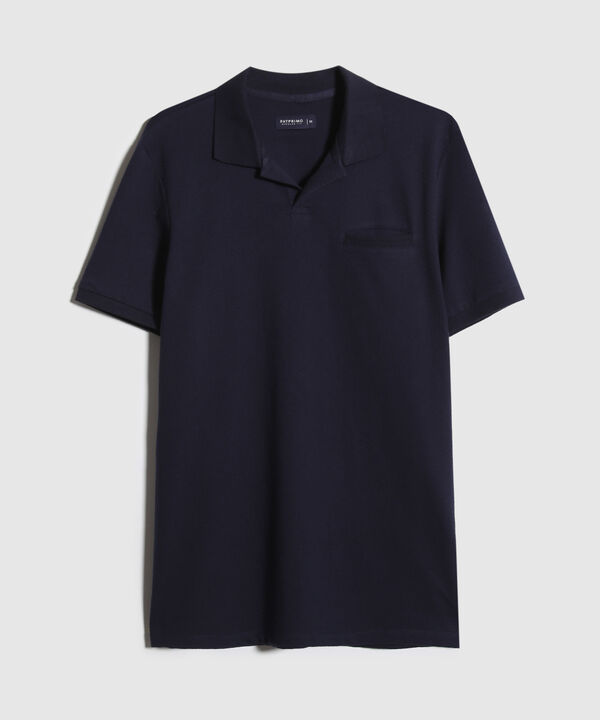 Polo Unicolor Cuello Y Puños Tejidos