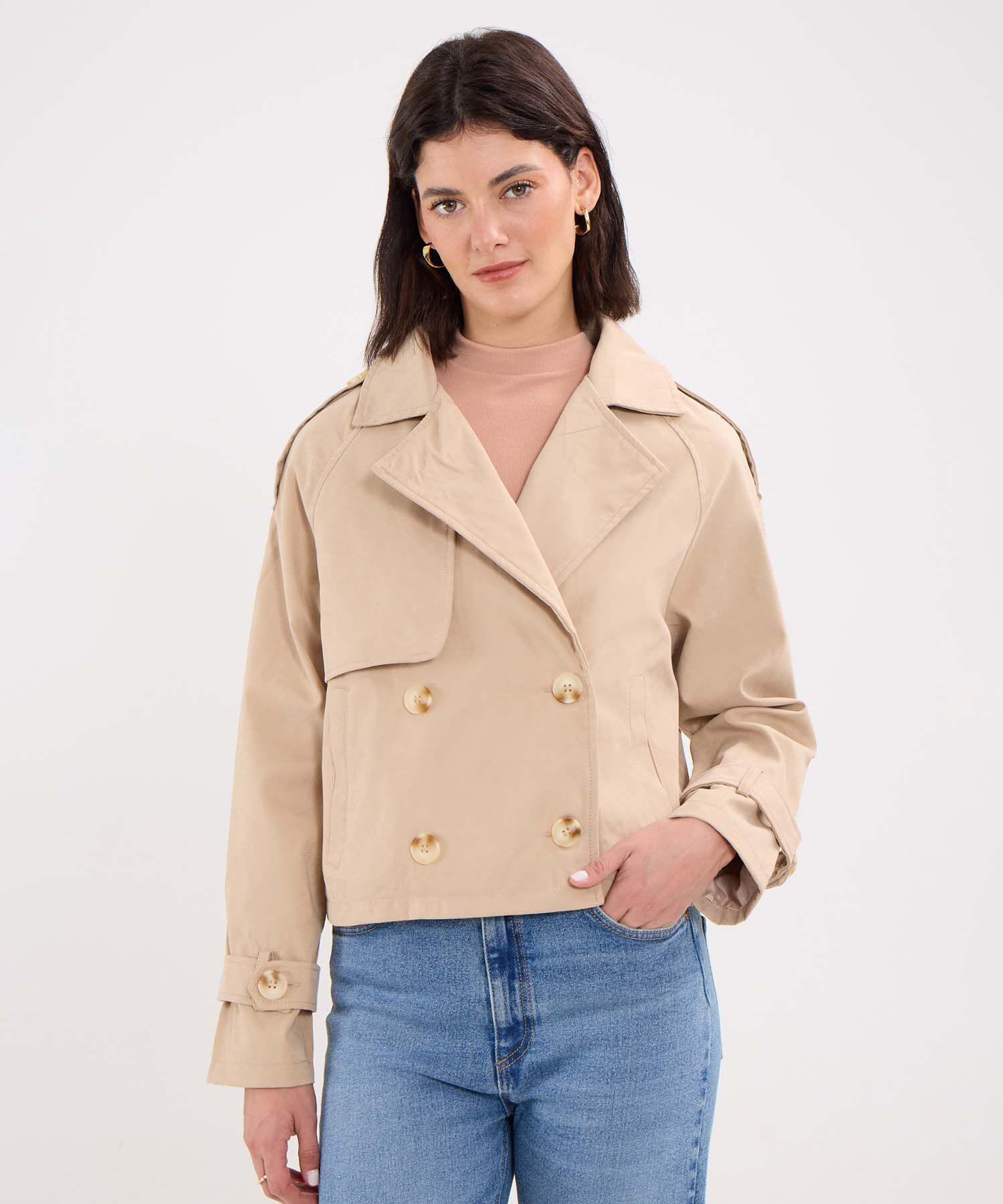 Chaqueta Trench Cruzada