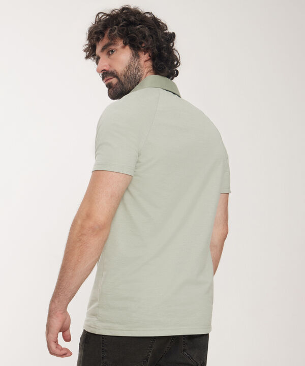 Polo  Cuello Duro, Manga Ranglan, Silueta Slim Fit, Citrico Marinero
