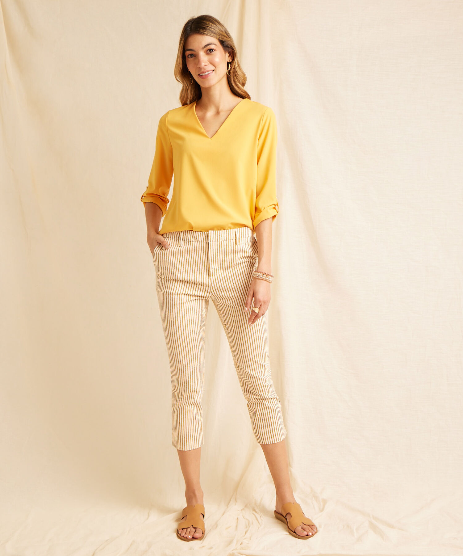 Pantalón Capri Con Bolsillos Laterales