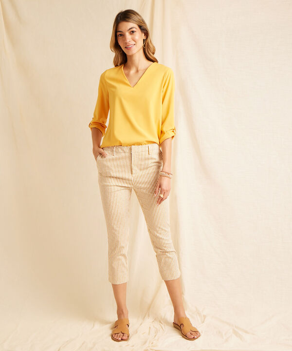 Pantalón Capri Con Bolsillos Laterales