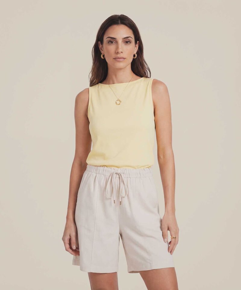 Camiseta Sisa de Cuello Bote para Mujer