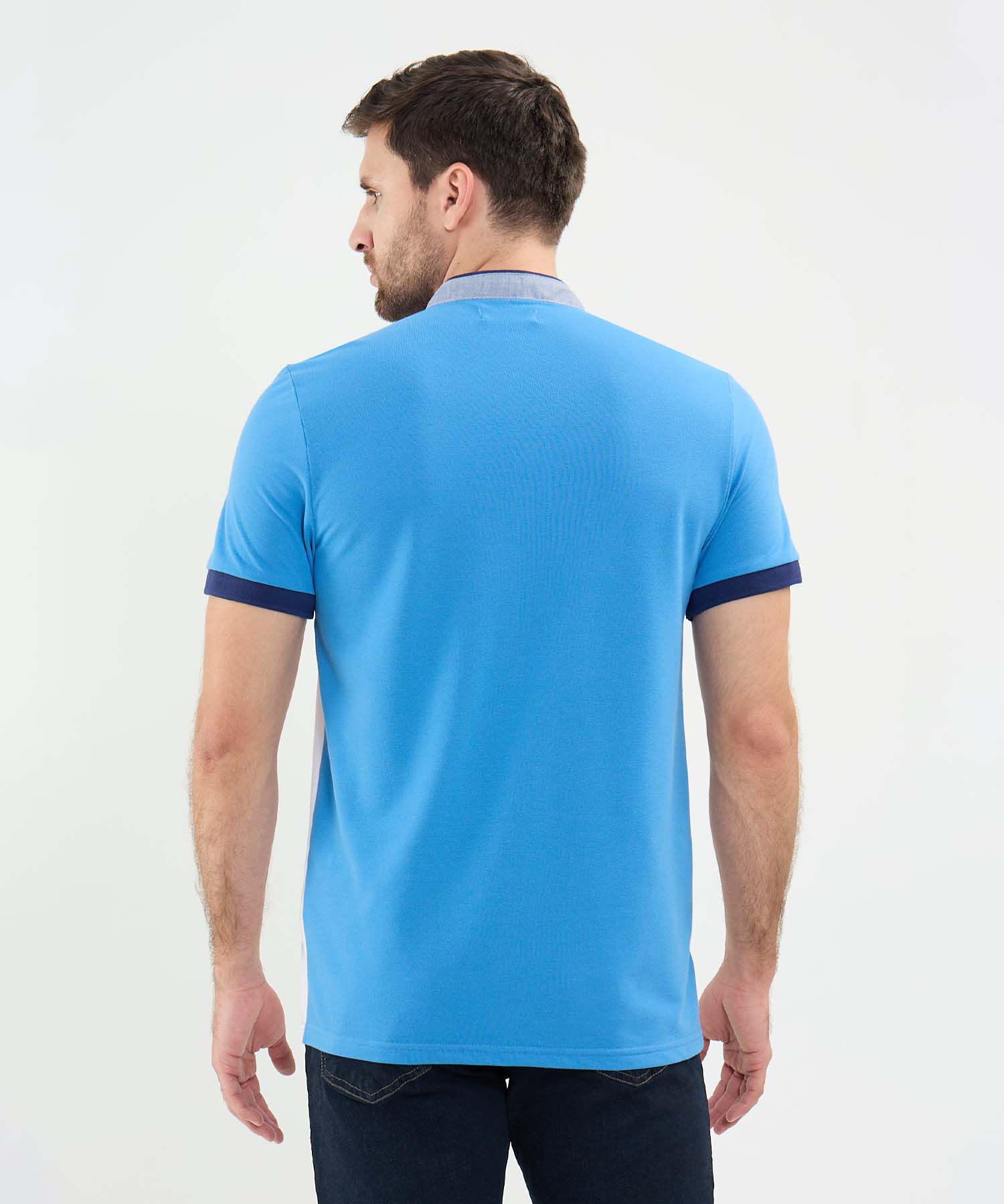 Polo Cuello Mao en Bloques