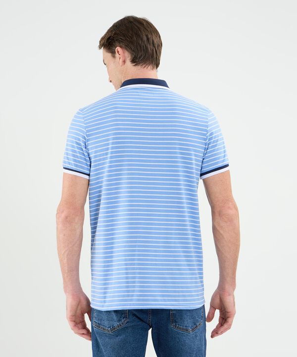 Polo Cuello Y Puños Tejidos Preteñida Con Bolsillo Para Hombre
