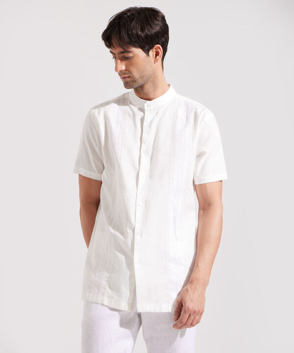 Camisa Guayabera con Cuello Mao