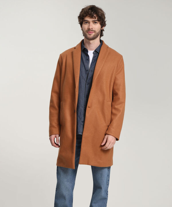 Chaqueta Abrigo Largo En Paño image number null
