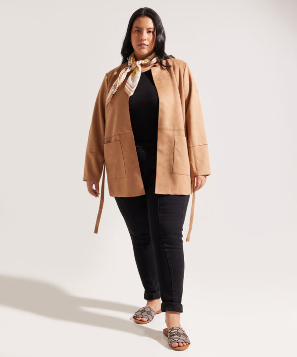 Chaqueta Larga en Suede