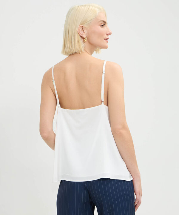 Blusa De Tiras Con Escote Redondo Drapeado