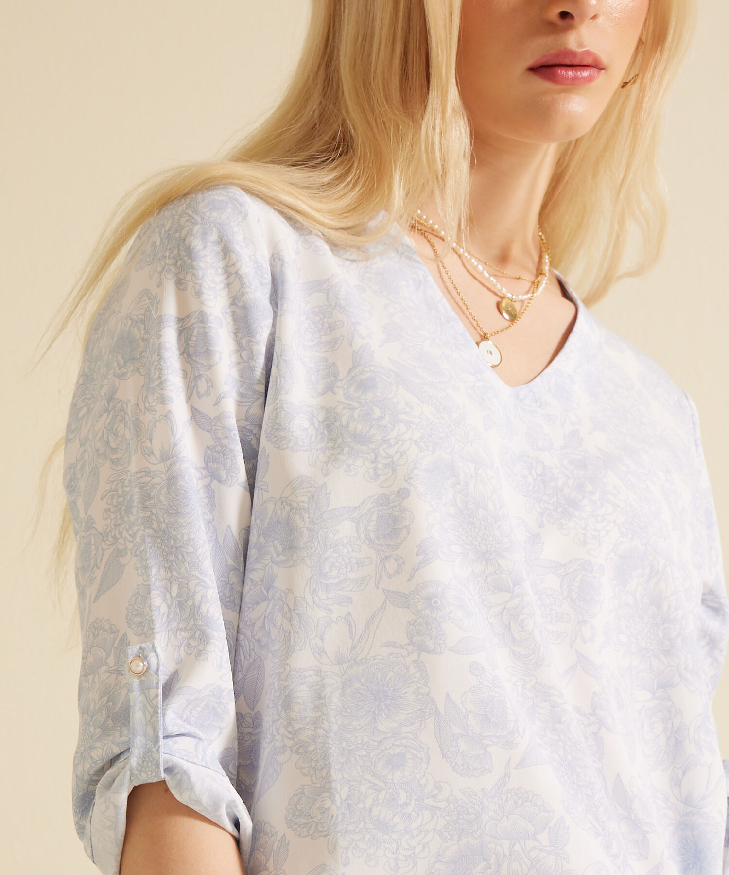 Blusa Manga 3/4 Estampada Monoproducto