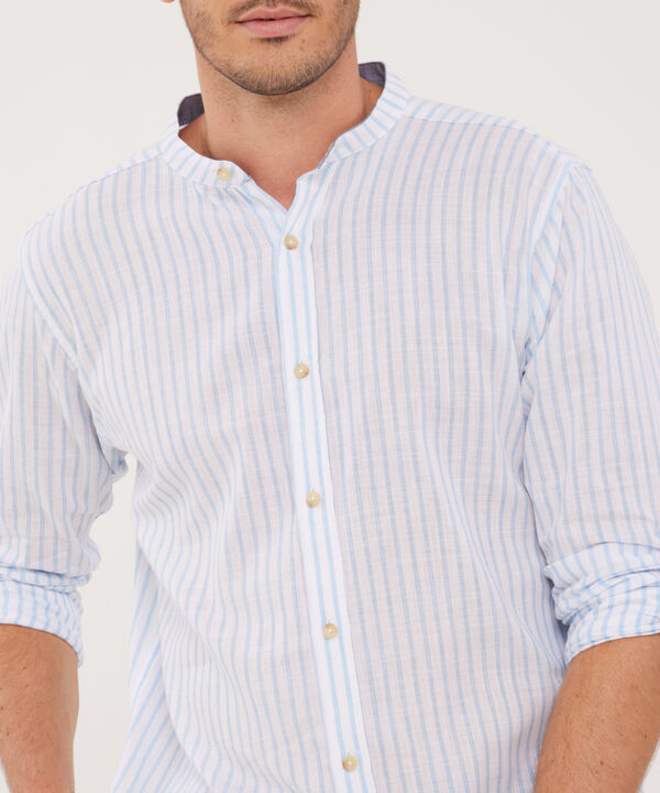 Camisa Manga Larga Cuello Mao