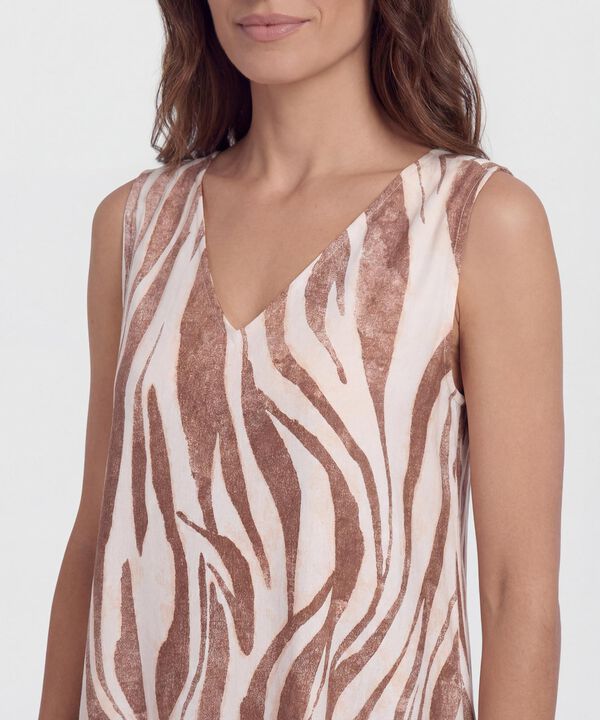 Vestido Corto Estampado Manga Sisa 