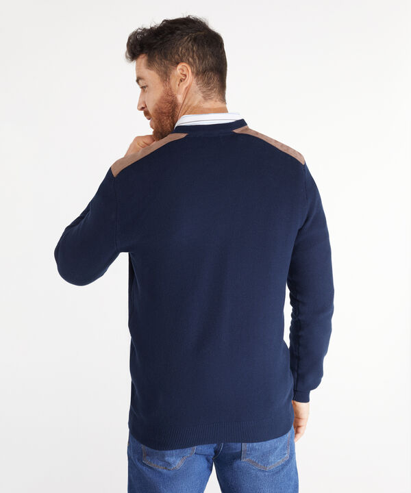 Saco Cuello Redondo Con Piezas En Hombros