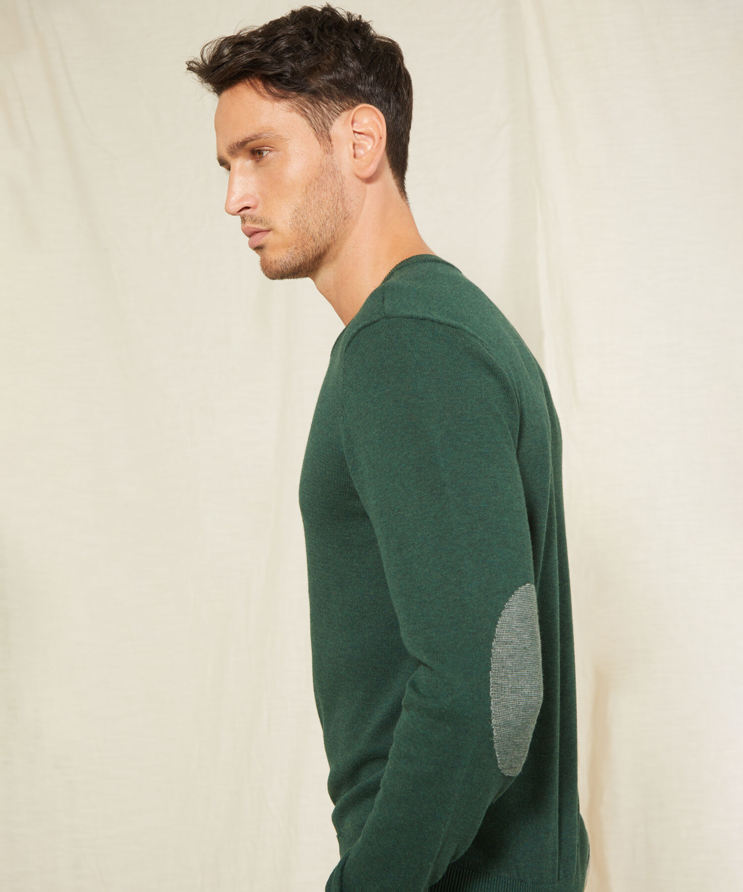 Saco Cuello V Con Coderas Tejidas