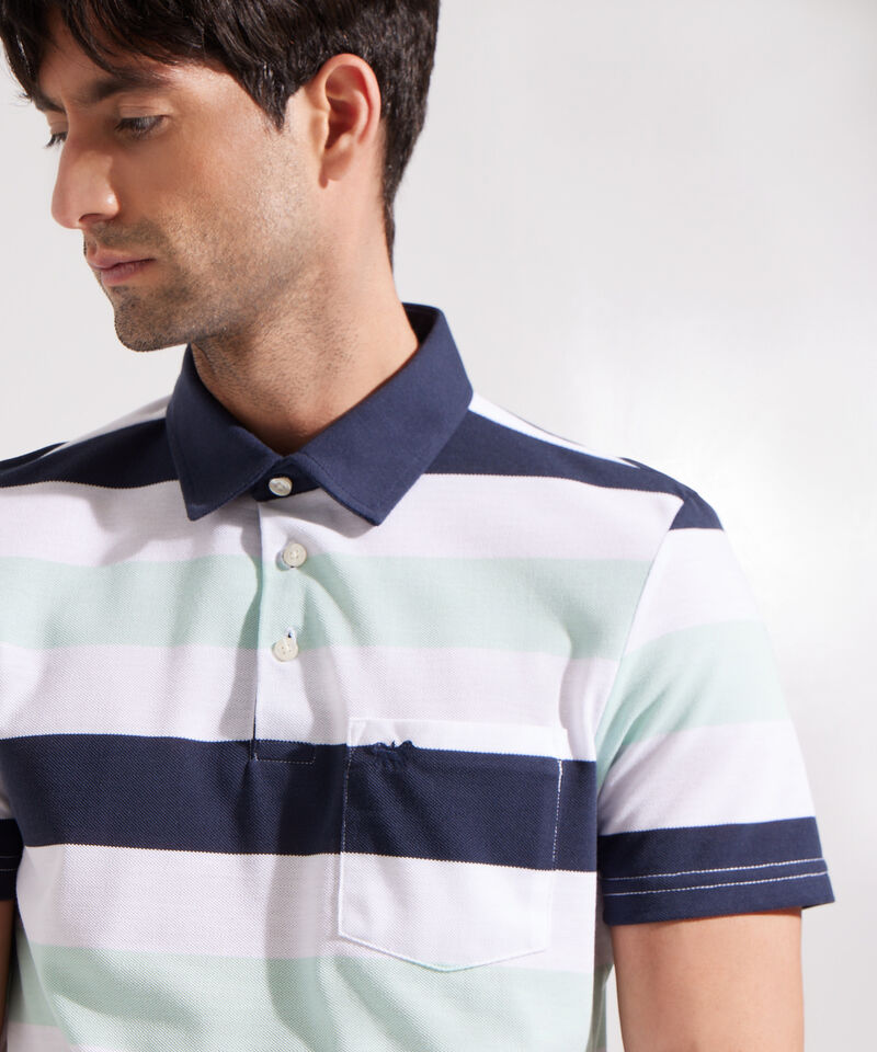Polo  Cuello Duro, Con Bolsillo Y Silueta Slim Fit, Campiello