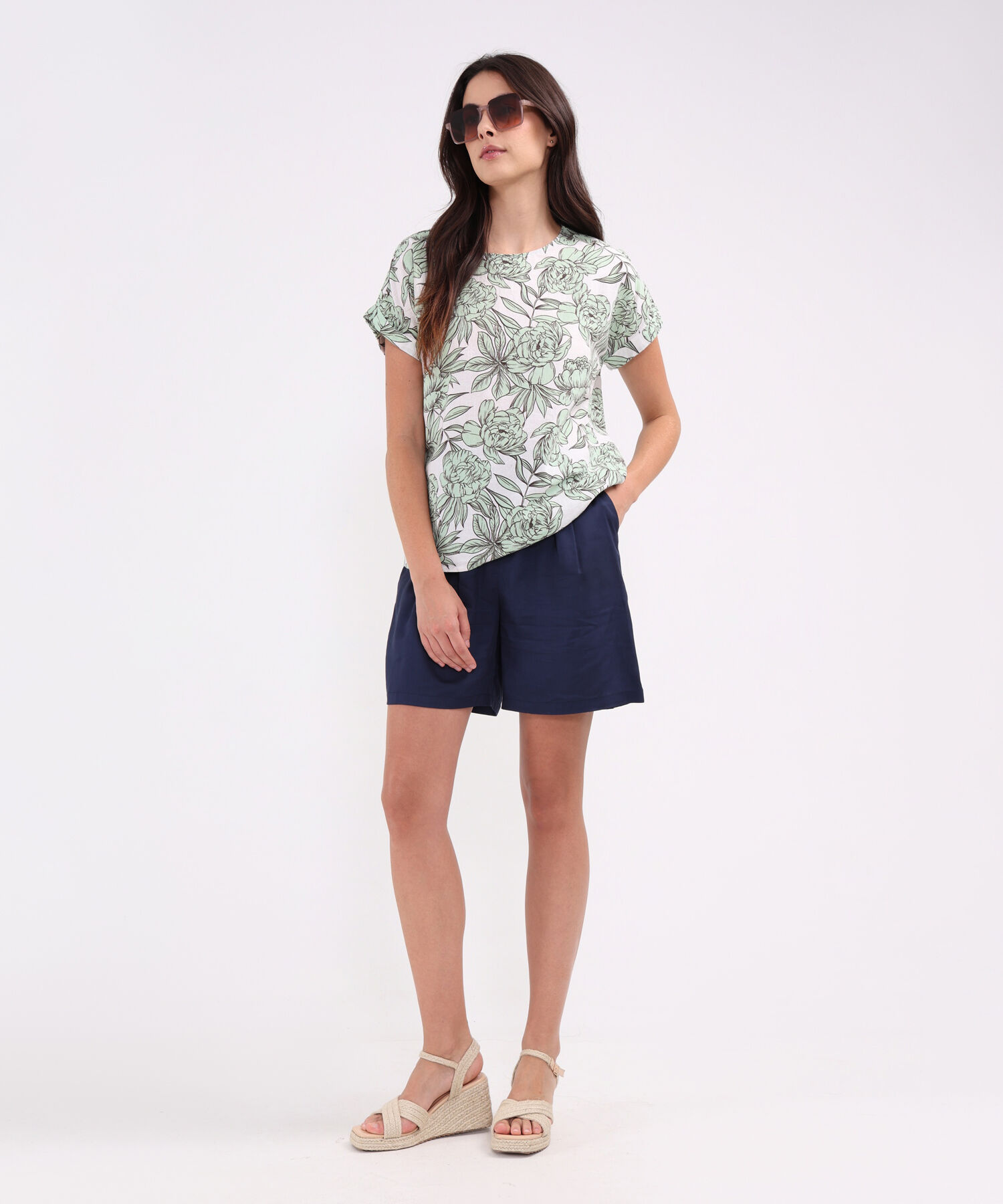Blusa Manga Corta Estampada