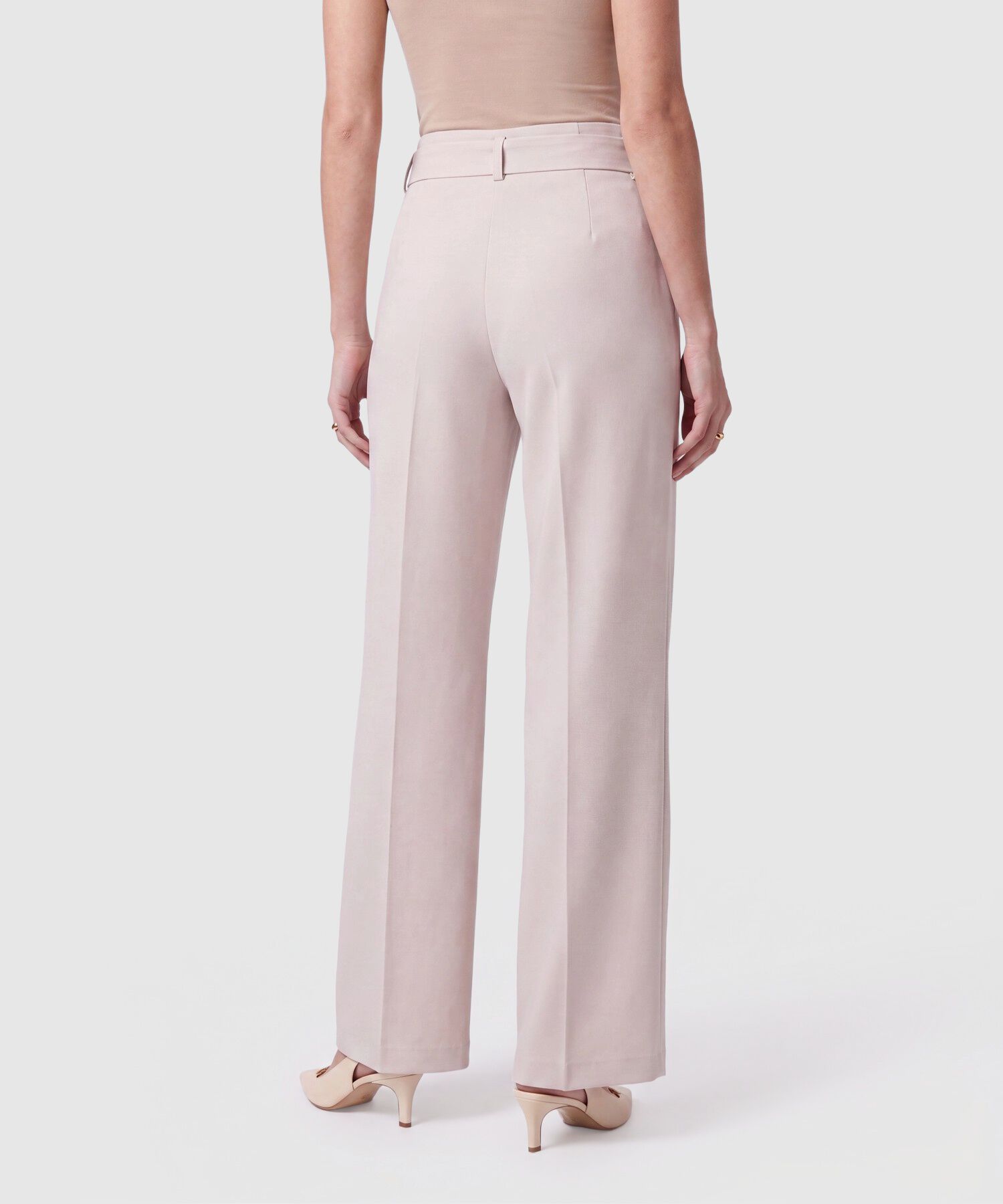 Pantal&oacute;n De Corte Recto Con Cintur&oacute;n Mujer