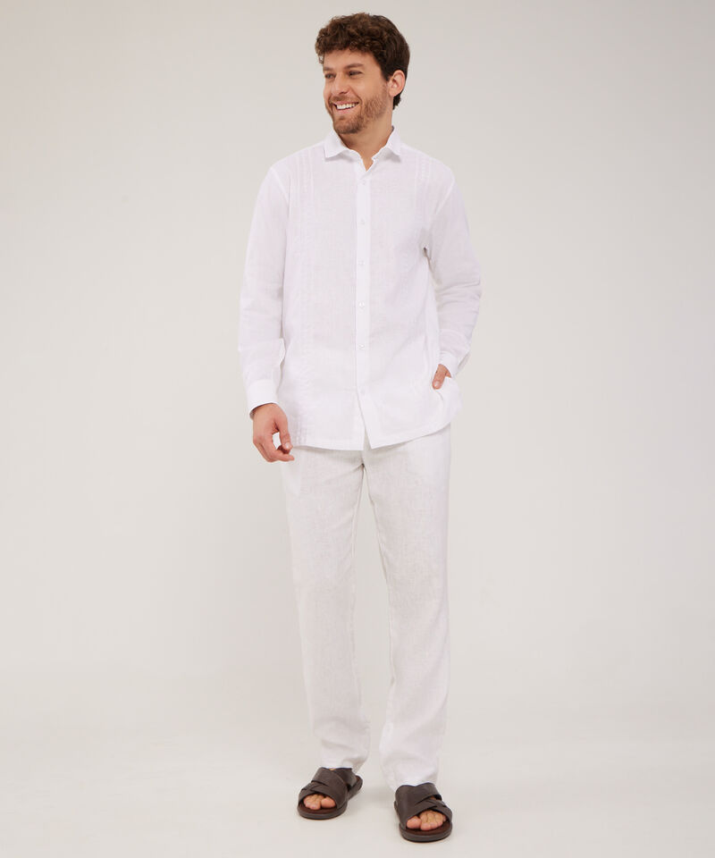 Camisa Guayabera Manga Larga Con Bordado Cuello Casual Max