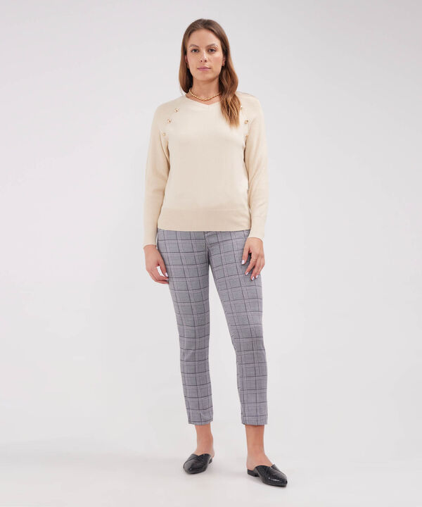 Pantalon Chino Estampado Con Cinturon image number null