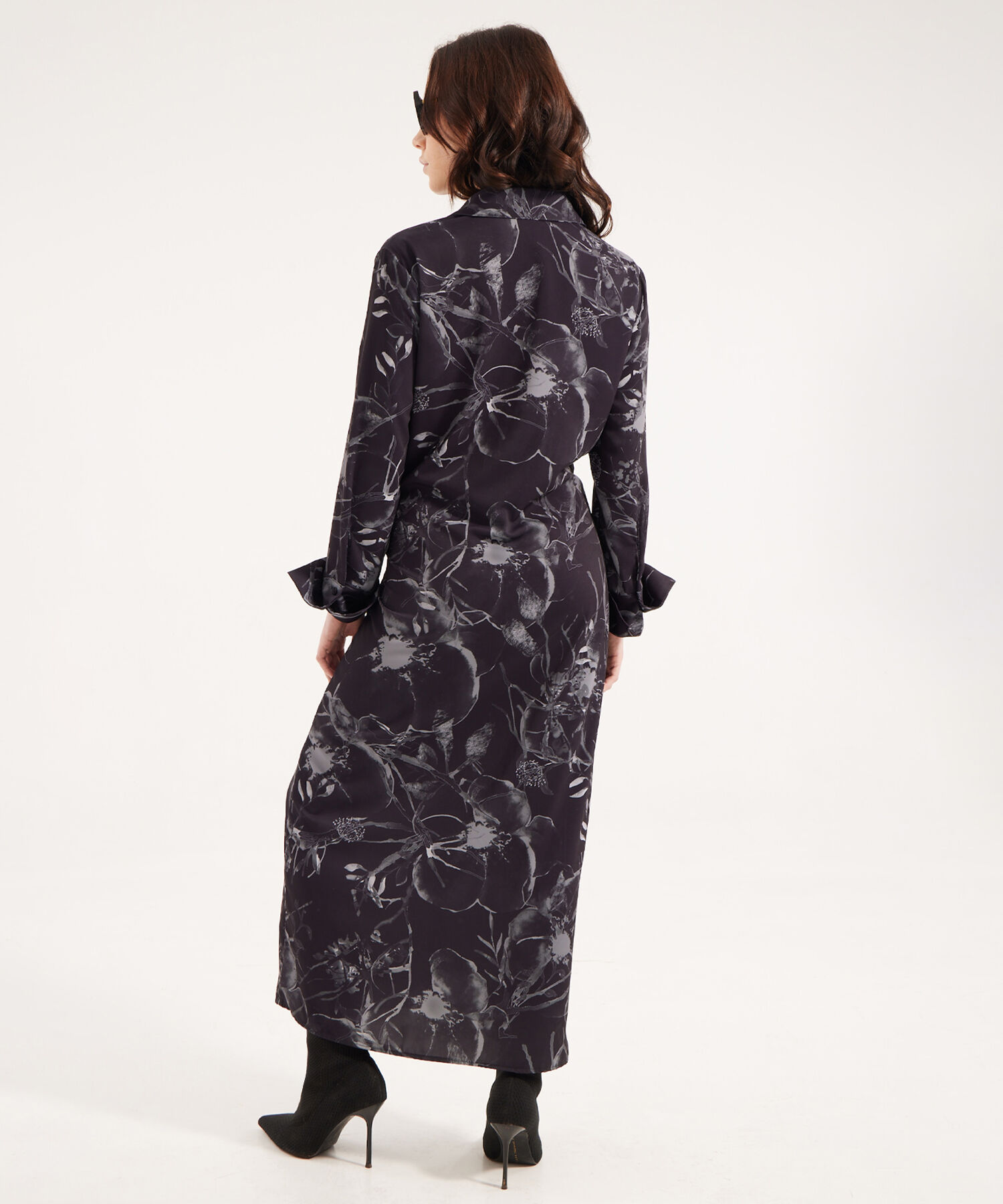 Vestido Estampado Con Manga ¾
