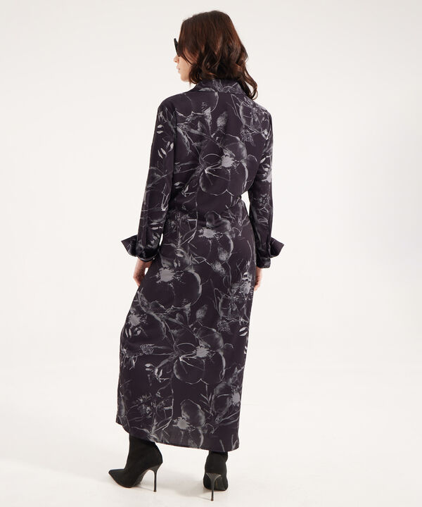 Vestido Estampado Con Manga ¾