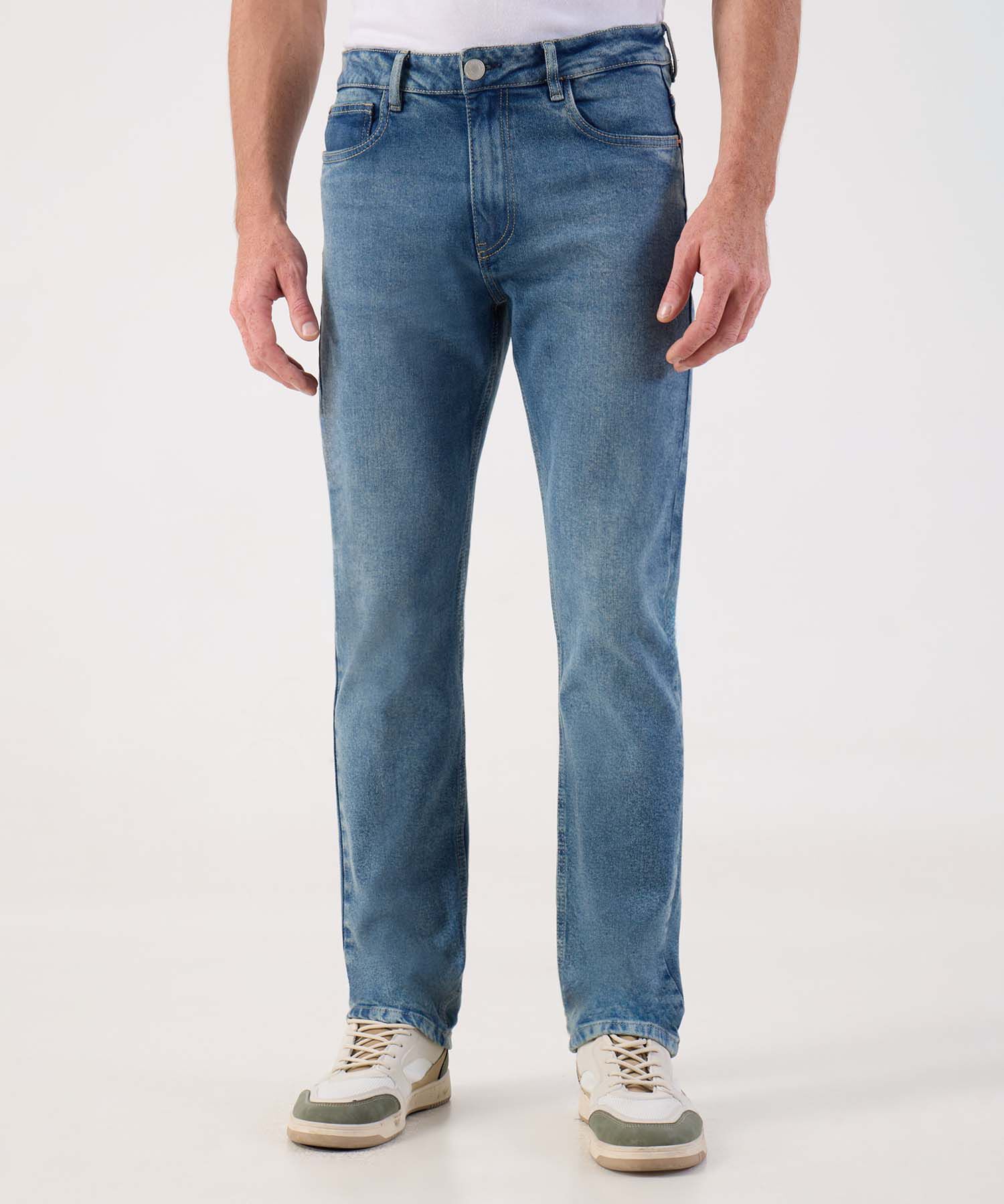 Jean Clásico de Corte Recto Cómodo Para Hombre