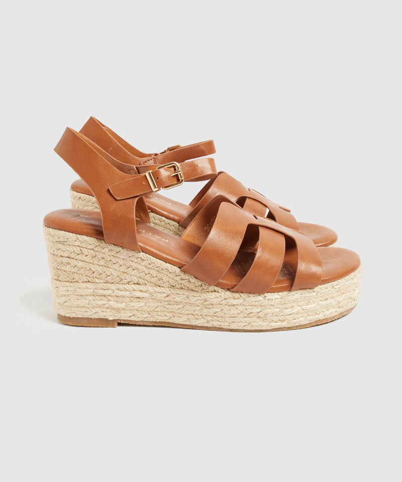 Sandalias Plataforma De Yute Mujer