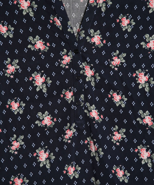 Blusa Cuello Mao Estampada