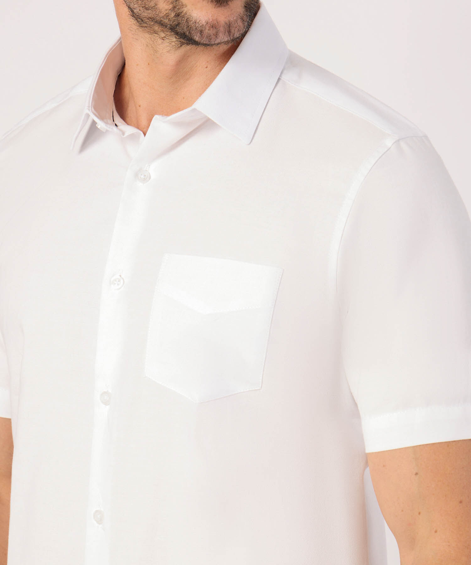 Camisa Unicolor Con Bolsillo 