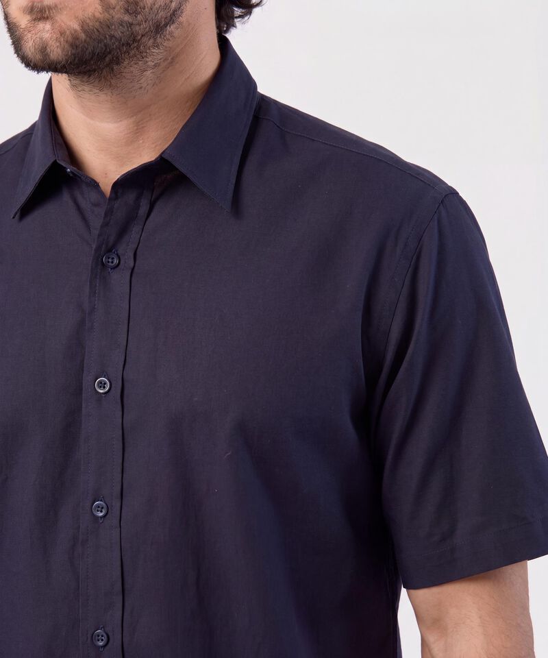Camisa Manga Corta Unicolor Para Hombre