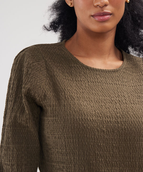 Blusa Texturizada Con Manga 3/4 image number null
