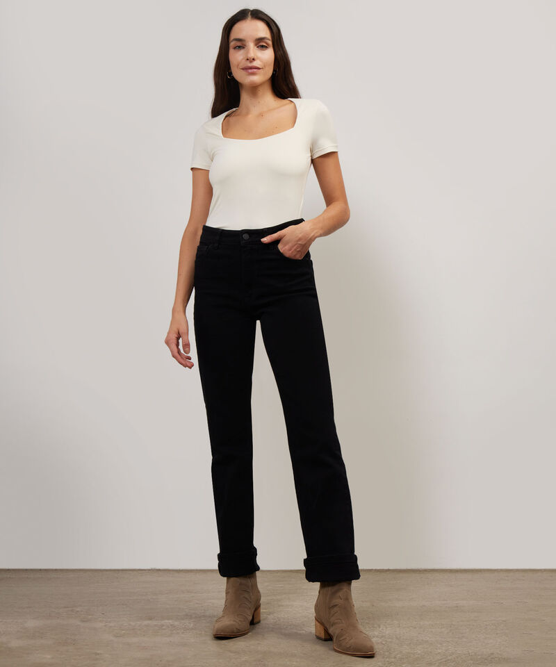Jean Straight Tono Negro Con Pedreria