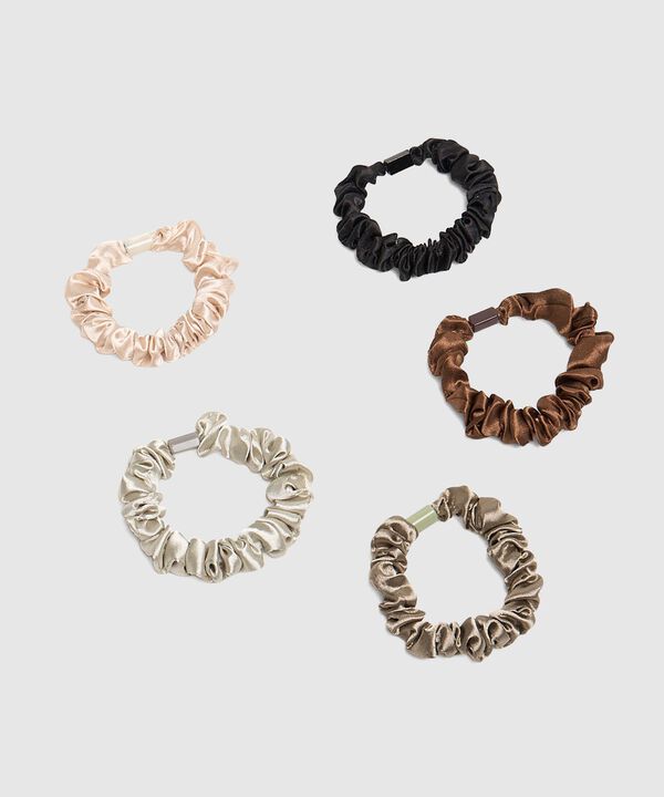Set X5 Scrunchies Unicolor Mujer