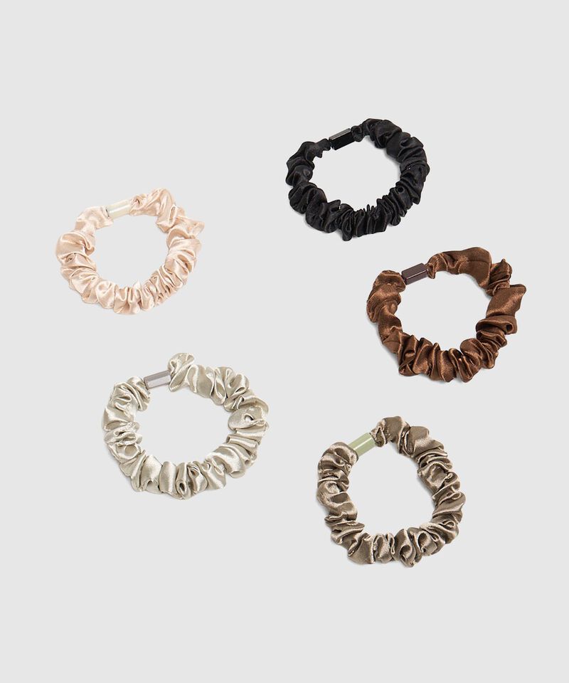 Set X5 Scrunchies Unicolor Mujer