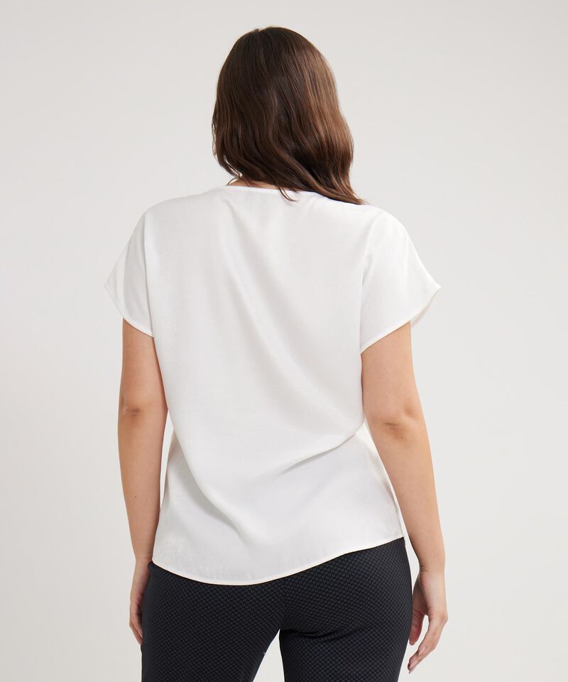 Blusa Manga Corta Rodada Con Escote En V