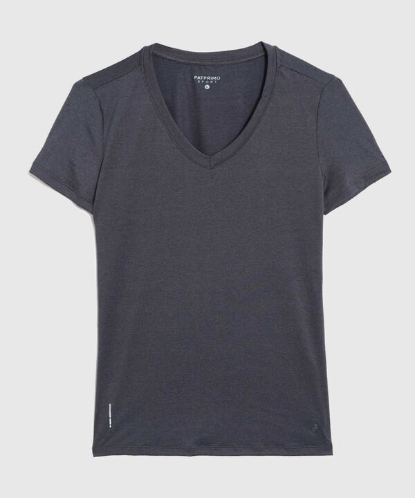 Camiseta Mujer B&aacute;sica Cuello V Manga Corta image number null